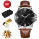  HERREN-LEDERUHR, BRAUN, 925er LEDER, MIT ARMBAND, GESCHENK FÜR DEN VATI DES FREUNDES