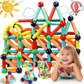   Gotel Magnetblöcke Magnetblöcke 84 Stk. + SENSORISCHES ANTI-STRESS-SPIELZEUG FÜR KINDER PUSH BUBBLE POP IT ANTI STRESS