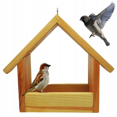 Boxen (Häuser) und Vogelhäuschen VOGELFUTTERHAUS XL, Naturholz, mit Haken