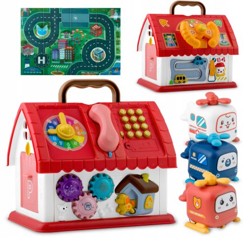  PÄDAGOGISCHES HAUS, INTERAKTIVE KINDER, FALTBARE MATTE, Klänge, SPIELZEUGKOFFER