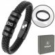  Herren-Lederarmband, gravierte Namen, FAMILIE
