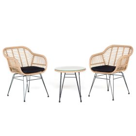    Meven Home and Garden Sevilla Gartenmöbel-Set, braun, 3-teilig.