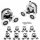 Duschkabinenrollen-Set, massiv, 23-mm-Räder