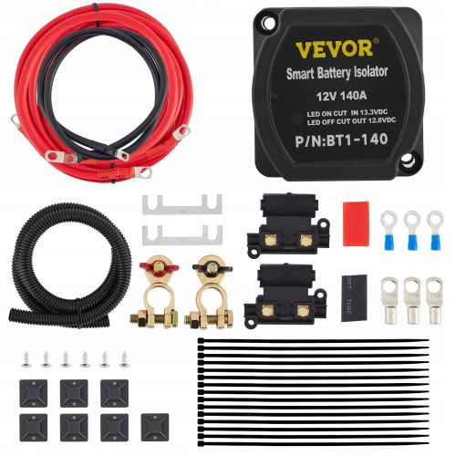 Batterie-Isolator-Set, 12 V, 140 A, 6 m, Wasserschutz IP65