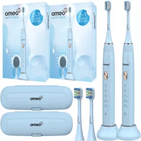  2x OMEO +365 Teeth&Face Blue Sonic elektrische Zahnbürste