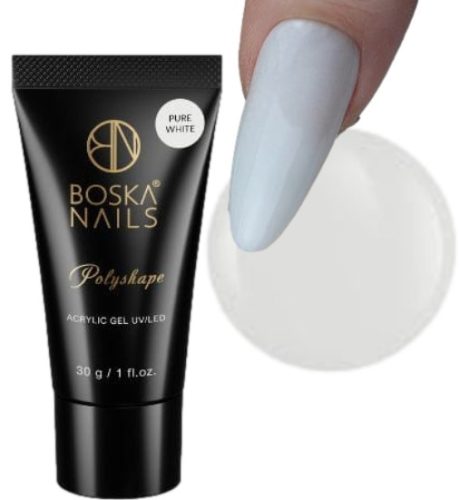  Boska Acrylgel Polyshape, 30 g, reinweißes Acrylgel für Dual Form Weiß