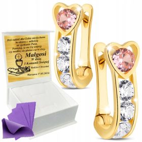  Goldene Herzohrringe mit englischem Verschluss