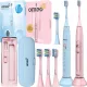  2x elektrische Schallzahnbürste von OMEO: UV-Desinfektionsmittel, Zähne und Gesicht