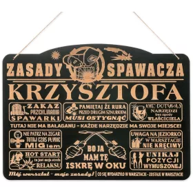    GROSSE Tafel WERKSTATTREGELN, SCHWEIßER-Dekalog, Geschenk, Graveur, Name