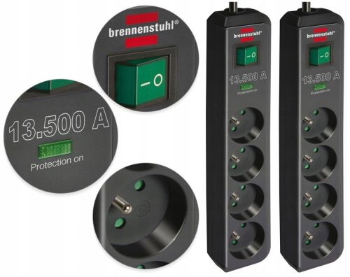 Brennenstuhl Eco-Line Steckdosenleiste 4 Steckdosen 1,5 m Anthrazit