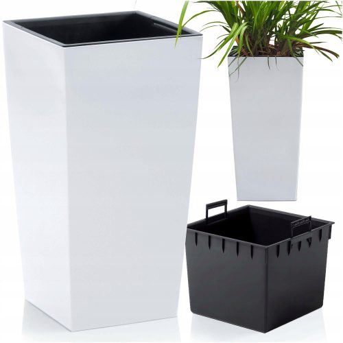  Prosperplast Blumentopf 26,5 cm x 26,5 x 50 cm Durchmesser 26,5 cm Kunststoff weiß