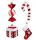  WEIHNACHTSKUGEL-SET, UNZERBRECHLICH, FÜR DEN WEIHNACHTSBAUM, ROTE SÜßIGKEITEN, 4-TLG