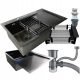 Zwei-Becken-Spüle EINZEL-SPÜLE STAHL SCHWARZ 78x50 cm Inox-Stahl