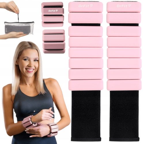  Verstellbare Silikon-Übungsgewichte für Damen, 2 x 0,45 kg, Pink DrFit