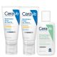 CeraVe Gesichtscreme Set mit SPF 50 und Reinigungsgel - Ideal für normale bis trockene Haut