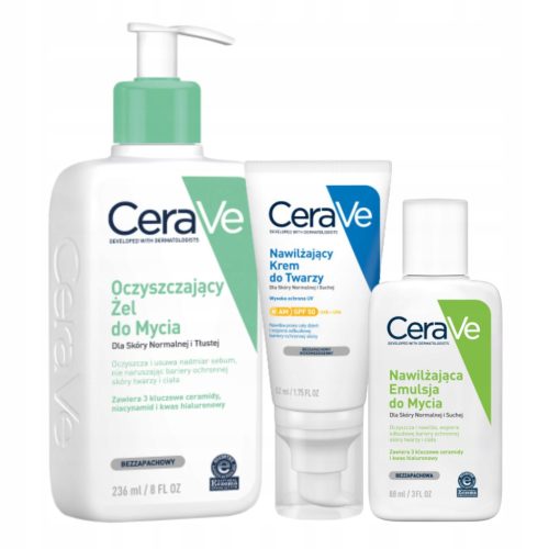 CeraVe Pflegeset für normale bis trockene Haut inkl. Geschenk