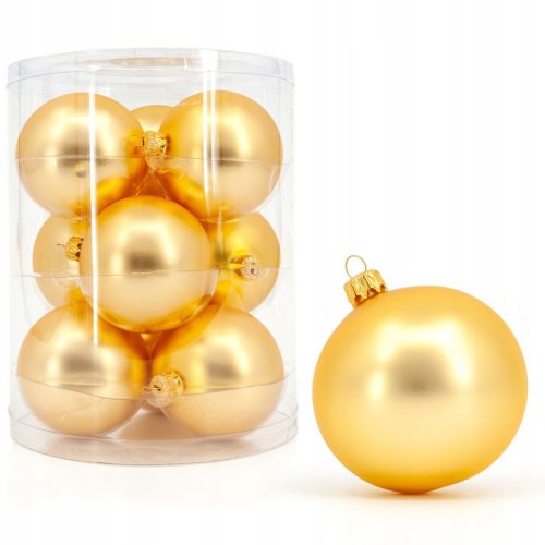  Weihnachtskugeln aus Glas 8cmx9, gold MAT
