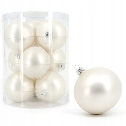  Weihnachtskugeln aus Glas 8cmx9, weiß MAT