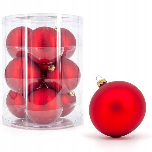  Weihnachtskugeln aus Glas 8cmx9 rot MAT