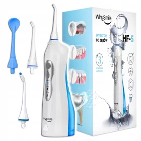    LEISTUNGSSTARKER WhySmile Dental Irrigator KABELLOS 3 Modi 4 Düsen
