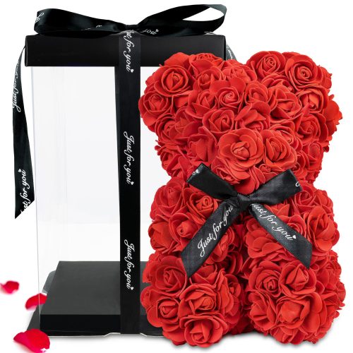 Teddybär aus Rosen PrzydaSie #2847 rot 25 cm