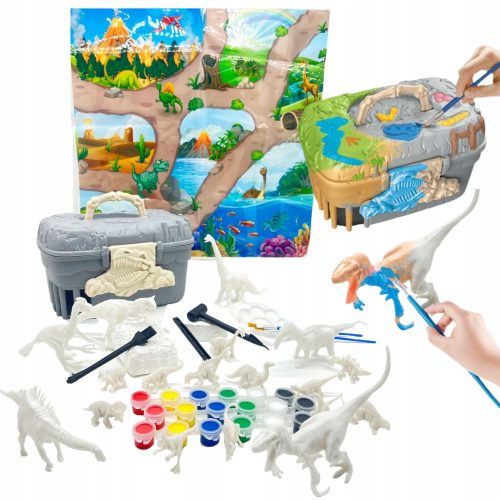  Dinosaurier zum Malen, großes künstlerisches Set, Figuren, Koffer, Matte