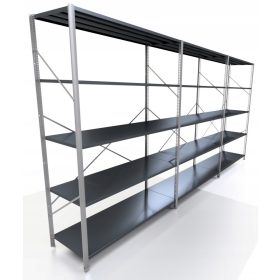 Lagerregal aus Metall 200 x 380 x 50 cm