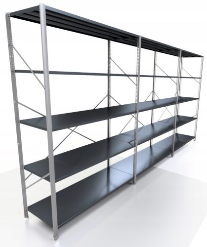 Lagerregal aus Metall 200 x 380 x 50 cm