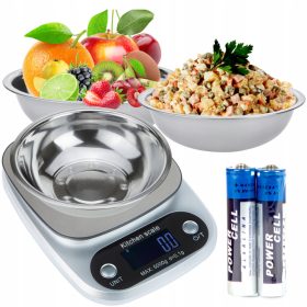    Blow Elektrowaage in Grautönen + Blow Küchenschüssel 44-240 # 28 cm