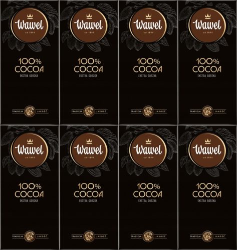 Wawel Premium 100% Kakao Extra Bitter Schokolade, 8x 80g Packung