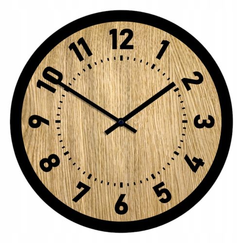 Uhr für zu Hause Wooden Story Wanduhr, Beige, Schwarz, Creme, Brauntöne, 32 cm