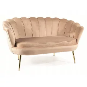    Glamouröses Sofa für das Wohnzimmer CAMELLIA 2 VELVET beige/goldener Rahmen