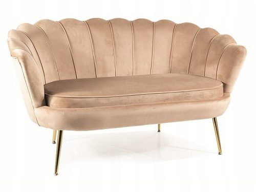  Glamouröses Sofa für das Wohnzimmer CAMELLIA 2 VELVET beige/goldener Rahmen