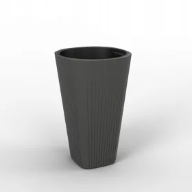    Lamela-Blumentopf, 61 cm x 39 x 61 cm, Durchmesser 39 cm, Kunststoff in den Farben Grau und Silber