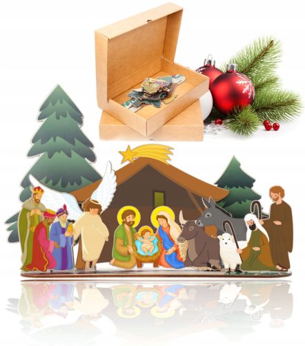  BUNTE WEIHNACHTSNIECHE, STABIL + FIGUREN Klappbar V12