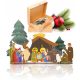  BUNTE WEIHNACHTSNIECHE, STABIL + FIGUREN Klappbar V12