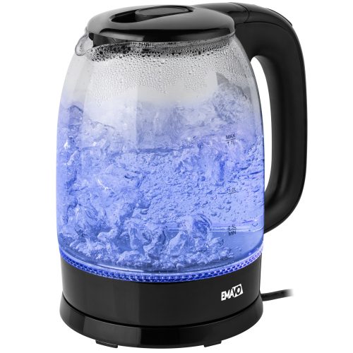  EMAVO Wasserkocher Glas-Wasserkocher mit Hintergrundbeleuchtung 2200 W 1,7 l transparent