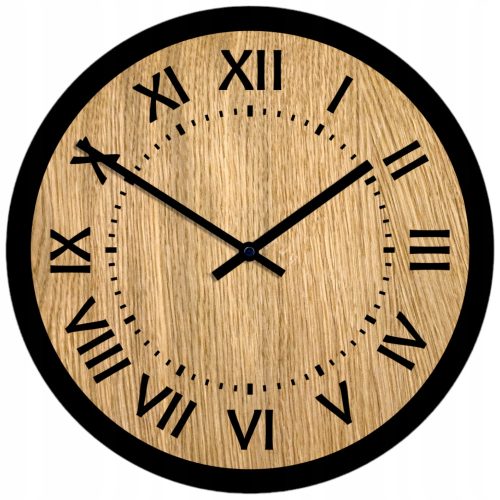 Uhr für zu Hause Wooden Story Wanduhr, Schwarz, Brauntöne, 32 cm