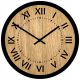 Uhr für zu Hause Wooden Story Wanduhr, Schwarz, Brauntöne, 32 cm