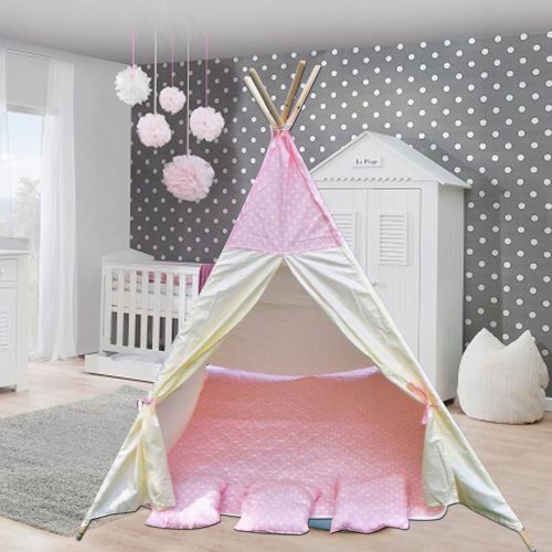 Alfa Tipi XL Kinderzelt mit rosa Kissen