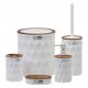 Badezimmerzubehör-Sets Okyanus Set mit 5 Badezimmeraccessoires, Weiß, Braun- und Beigetöne