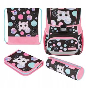  Herlitz Loop Plus Cute Cat Schulranzen – 4-teiliges Set.