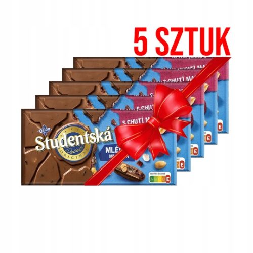 Original Tschechische Himbeerschokolade "Student" 5er Pack je 170g