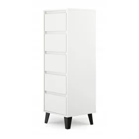  TopEshop Scandi 5S Kommode 40 x 39 x 120,5 cm weiß weiß