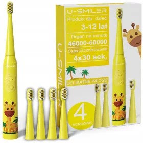    Elektrische Schallzahnbürste für Kinder, 3 Modi, 4 USB-Spitzen