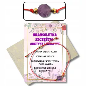  Glücksarmband, Naturstein AMETHYST, rote Schnur, Schutz