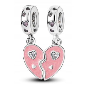  Charms Silberanhänger Herz Mutter und Tochter