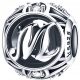  Charms Buchstabe M Silber 925 Charms Buchstabe M Perle