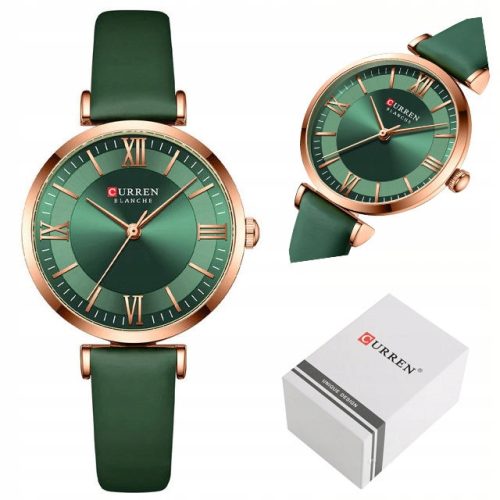  CURREN PARMA DAMENUHR + BOX, grünes Leder, Armband