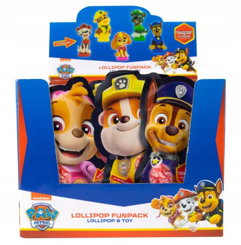 PAW Patrol Lollipop Fun Pack - Erdbeergeschmack-Lutscher mit Sammelfiguren